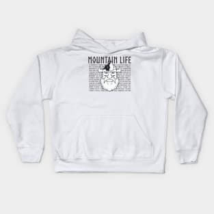 Mountain Life Dwarf with Runes Kids Hoodie